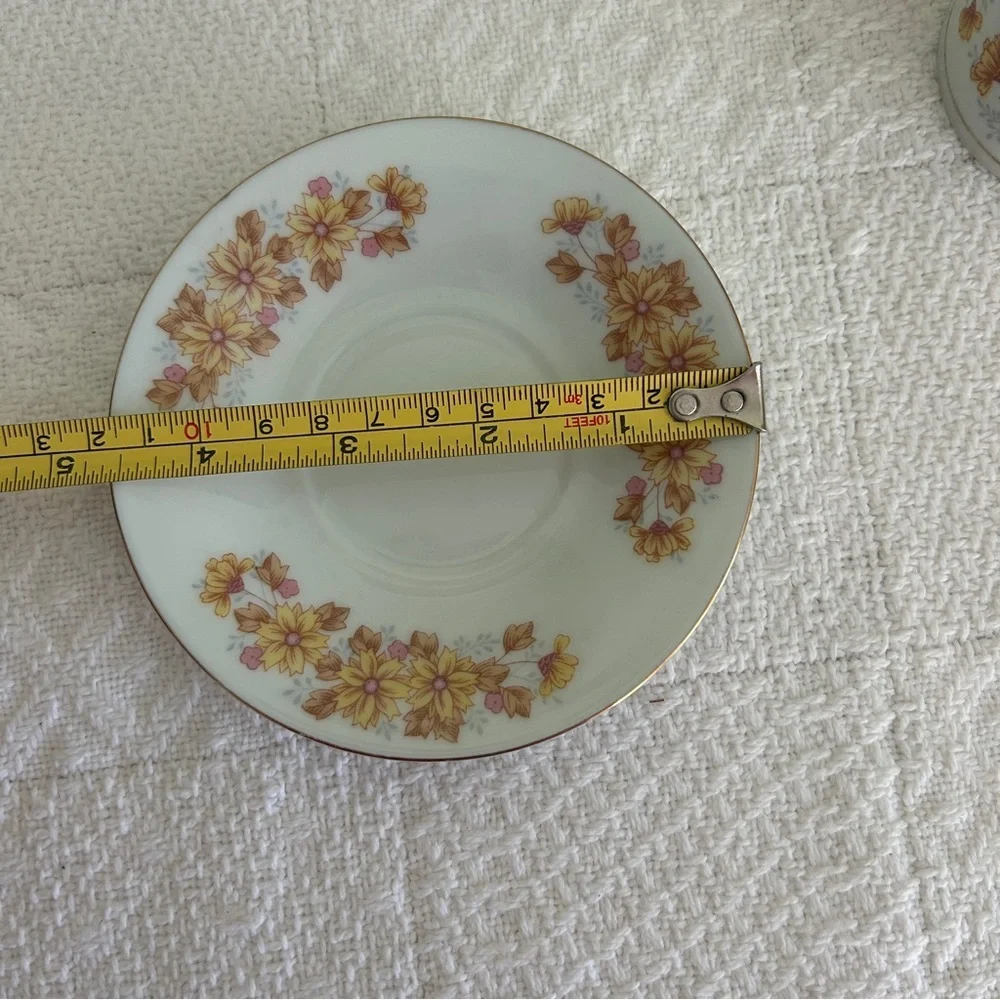 Vintage Floral Demitasse Cup Teacup and Saucer Set
